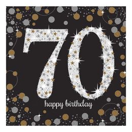 Servietter 70 Sølv/Guld Glitter