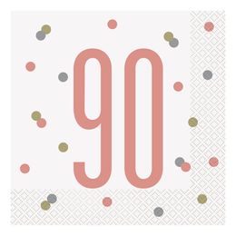 Servetter 90 Vit/Roséguld