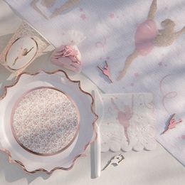 Bildspel - Servetter Ballerina Rosa/Vit