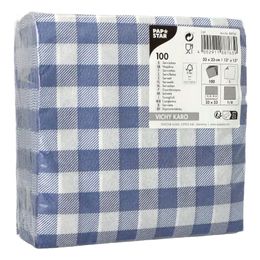 Lysbildefremvisning - Servietter Blå Rutete