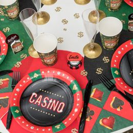 Bildspel - Servetter Casino Grön/Röd