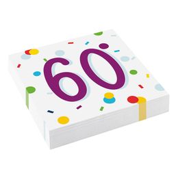 Servietter Confetti Birthday 60