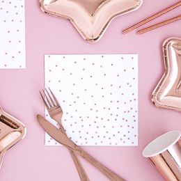 Lysbildefremvisning - Servietter Dots Roségull