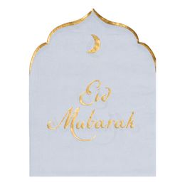 Servietter Eid Mubarak Lyseblå