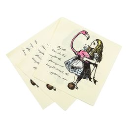 Bildspel - Servetter Flamingo Alice Wonderland
