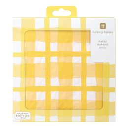 Lysbildefremvisning - Servietter Gule Rutete