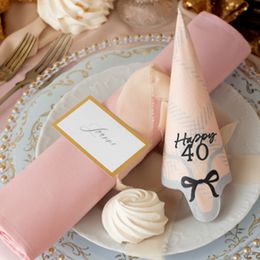 Bildspel - Servetter Happy 40 Rosett