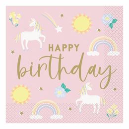 Servietit Happy Birthday Unicorn
