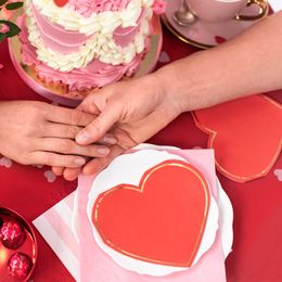 Lysbildefremvisning - Servietter Hjerteformede Røde