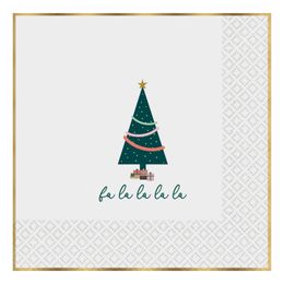 Servetter Julgran med Guldkant