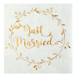 Lautasliinat Just Married Valkoinen/Kulta