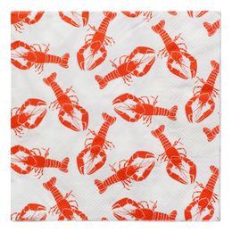 Servetter Kräftor Röd/Vit