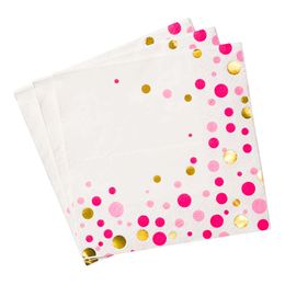 Servetter Rosa/Guld Prickar