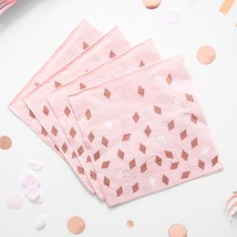 Bildspel - Servetter Roséguld Birthday