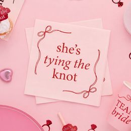 Bildspel - Servetter She's Tying the Knot Rosa Rosett