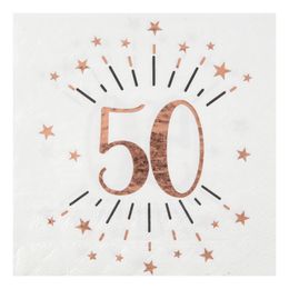 Bildspel - Servetter Sparkling Siffra Roséguld