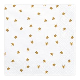 Servietter Stjerner Gull/Hvit