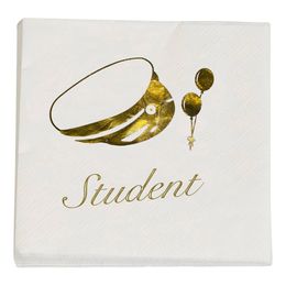 Servetter Student Guld/Vit