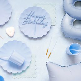 Diaesitys - Lautasliinat Aaltokuvioidut Harmaa/Sininen