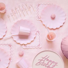 Diaesitys - Lautasliinat Aaltokuviolliset Vaaleanpunaiset