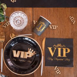 Bildspel - Servetter VIP Svart/Guld