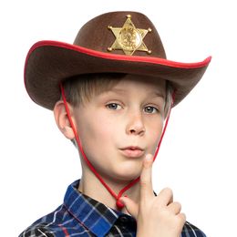 Sheriffhatt brun for barn