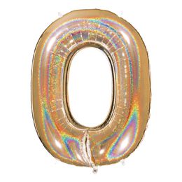 Bildspel - Sifferballong Glitter Guld