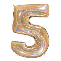 Bildspel - Sifferballong Glitter Guld