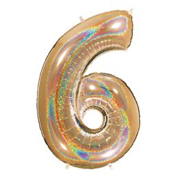 Bildspel - Sifferballong Glitter Guld