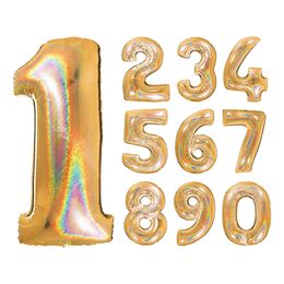 Numeroilmapallo Glitter Kulta