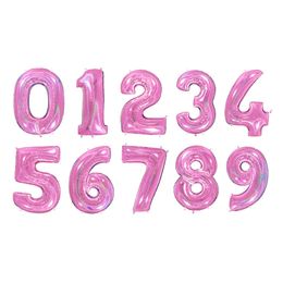 Talballon Glitter Lyserød