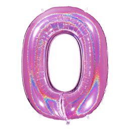 Lysbildefremvisning - Talballon Glitter Lyserød