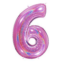 Lysbildefremvisning - Talballon Glitter Lyserød