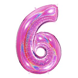 Lysbildefremvisning - Talballon Glitter Lyserød