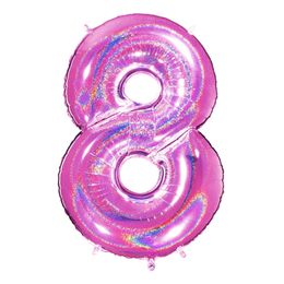 Lysbildefremvisning - Talballon Glitter Lyserød