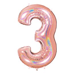 Diaesitys - Numero Ilmapallot Glitteri Ruusukulta