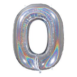 Bildspel - Sifferballong Glitter Silver