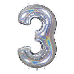 Bildspel - Sifferballong Glitter Silver