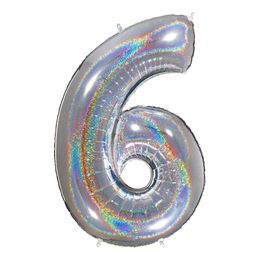 Bildspel - Sifferballong Glitter Silver