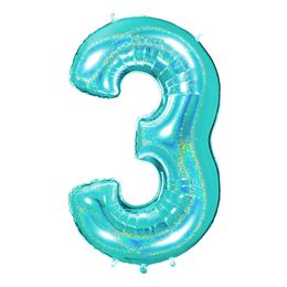 Lysbildefremvisning - Talballon Glitter Turkis