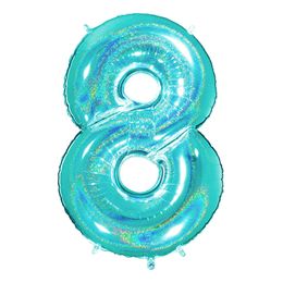 Lysbildefremvisning - Talballon Glitter Turkis