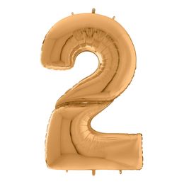 Bildspel - Sifferballong Guld Gigantisk