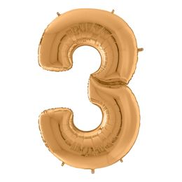 Bildspel - Sifferballong Guld Gigantisk