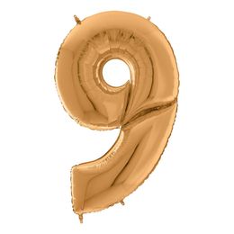 Bildspel - Sifferballong Guld Gigantisk