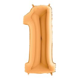 Bildspel - Sifferballong Guld Metallic