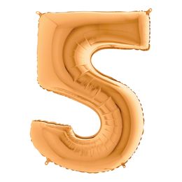 Bildspel - Sifferballong Guld Metallic