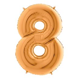 Bildspel - Sifferballong Guld Metallic