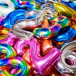 Bildspel - Sifferballong Guld Metallic