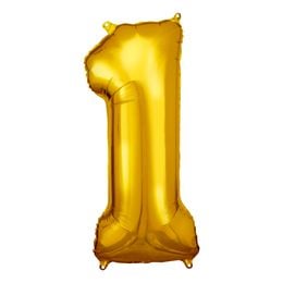 Bildspel - Sifferballong Guld Metallic