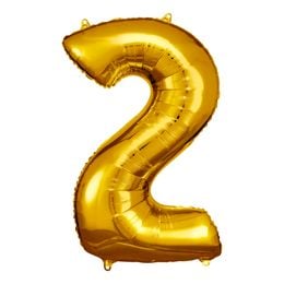 Bildspel - Sifferballong Guld Metallic